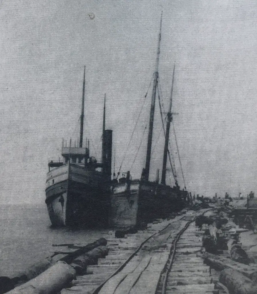 Steamers Loading Sand at the docks