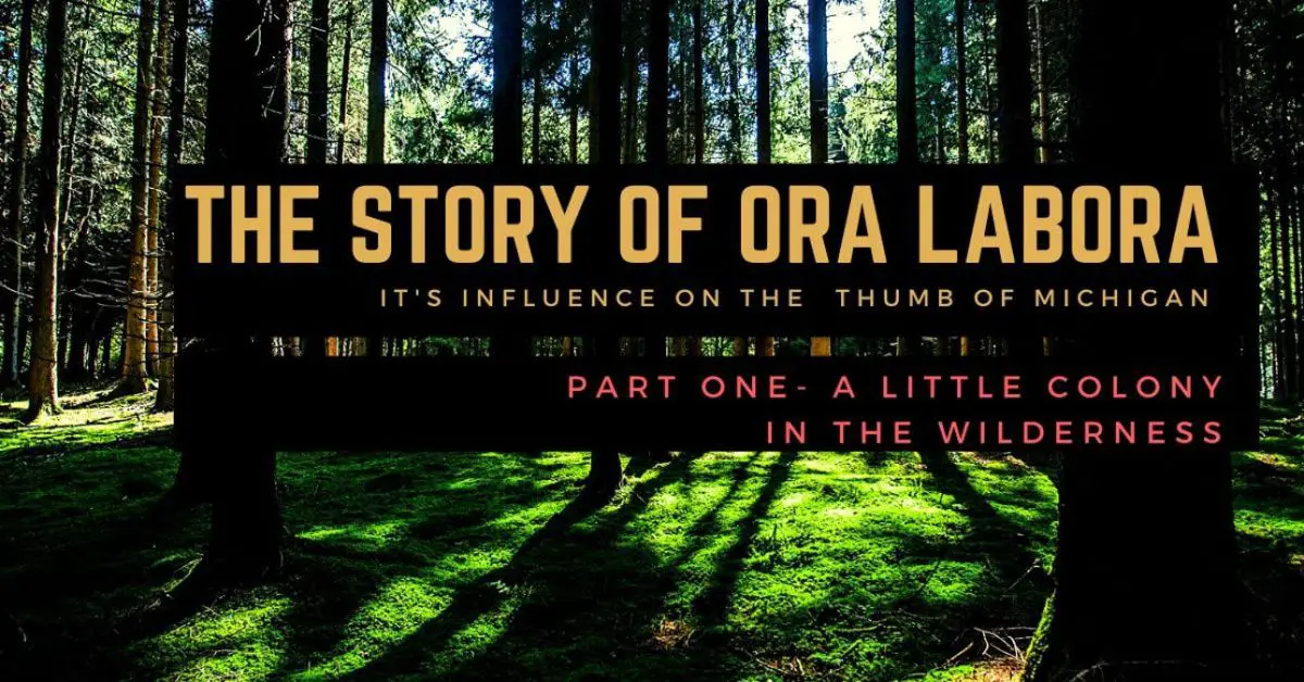 Ora Labora Michigan – A Little Colony in the Wilderness – Part 1
