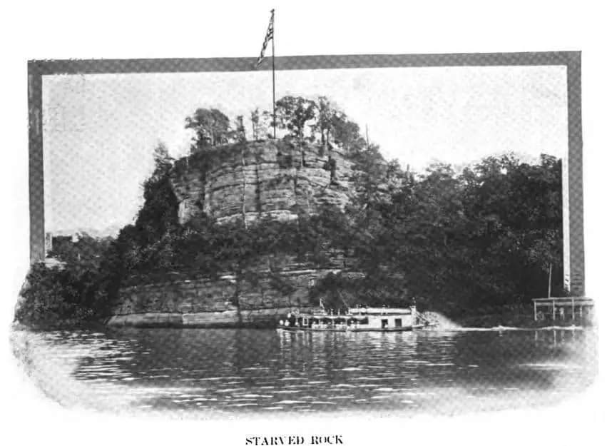 Starved Rock and Ferryboat in 1914