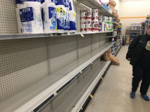 Empty Shelves from the Michigan Corona virus panic of 2020
