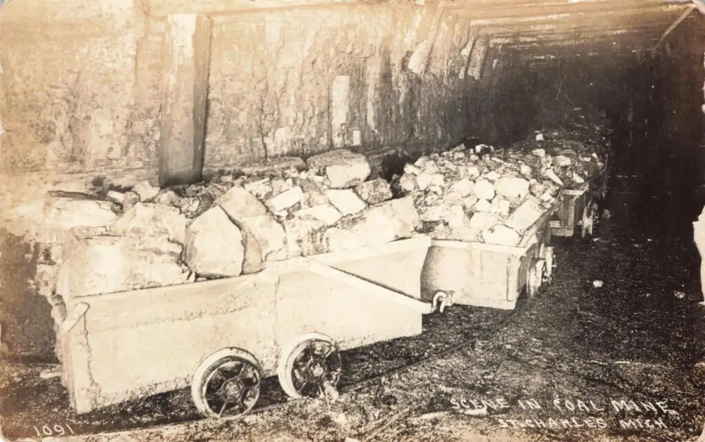 Scene in Coal Mine St. Charles, Michigan