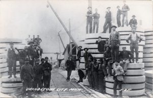 Stone Workers at Grindstone City Michigan