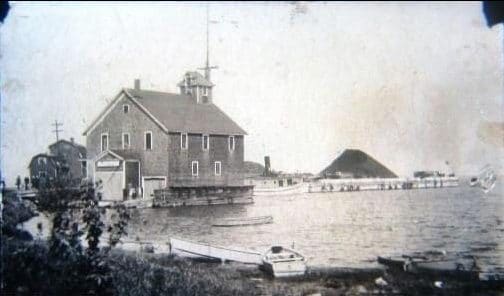 Life Saving Station At Huron Milling Dock Harbor Beach 1929