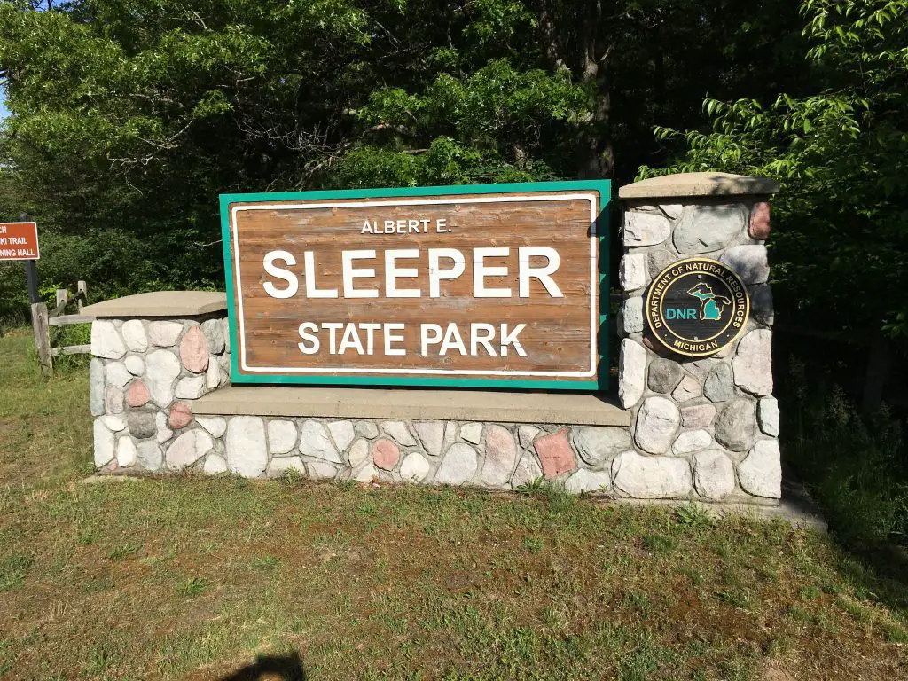 Sleeper State Park Welcome Sign