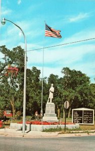 1971 Postcard of Civil War Memorial in Caseville
