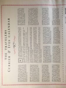 Currier & Ives 1971 Calendar Collection