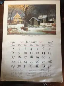 Currier & Ives Calendar 1956 by Travelers Insurance