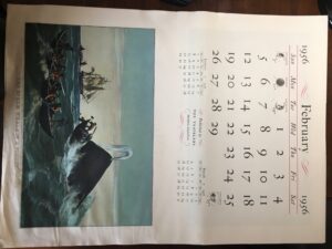 Currier & Ives Calendar 1956 by Travelers Insurance February