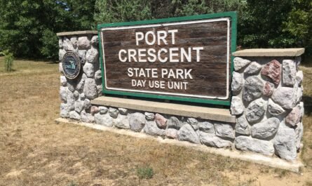 Port Crescent State Park Sign Angle