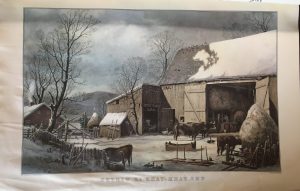 The Farm Yard Winter by Currier and Ives