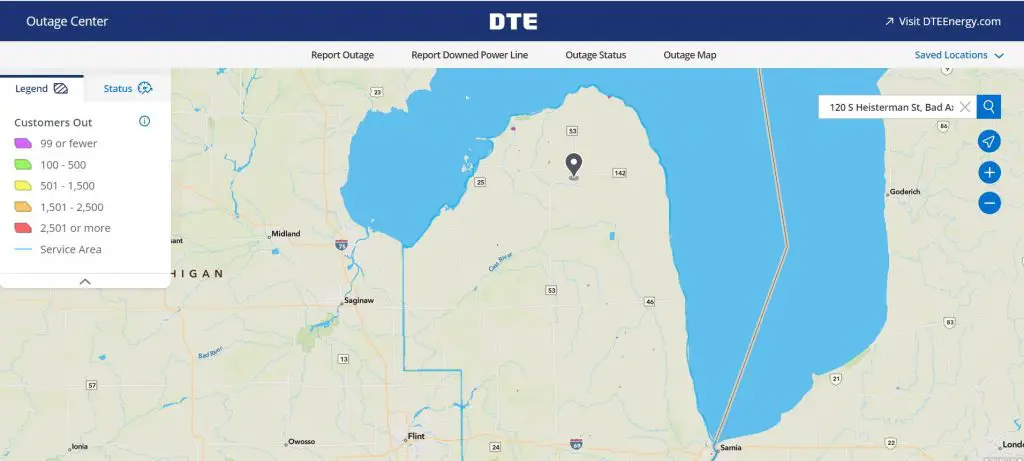 DTE Power Outage Map