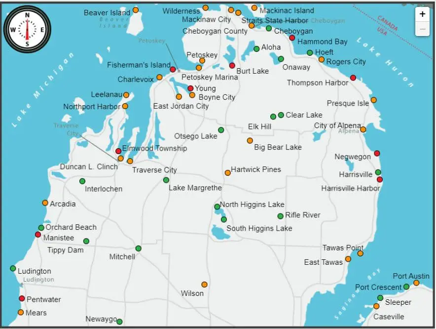 Michigan DNR Camping Map