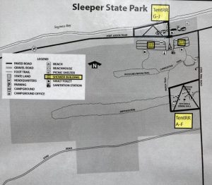 Glamping Site Map of Sleeper State Park