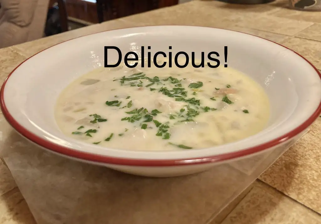 Finished Whitefish Chowder