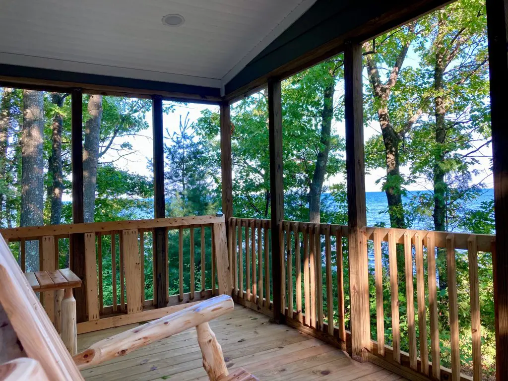 Lake view from Camper Cabin at Port Crescent State Park