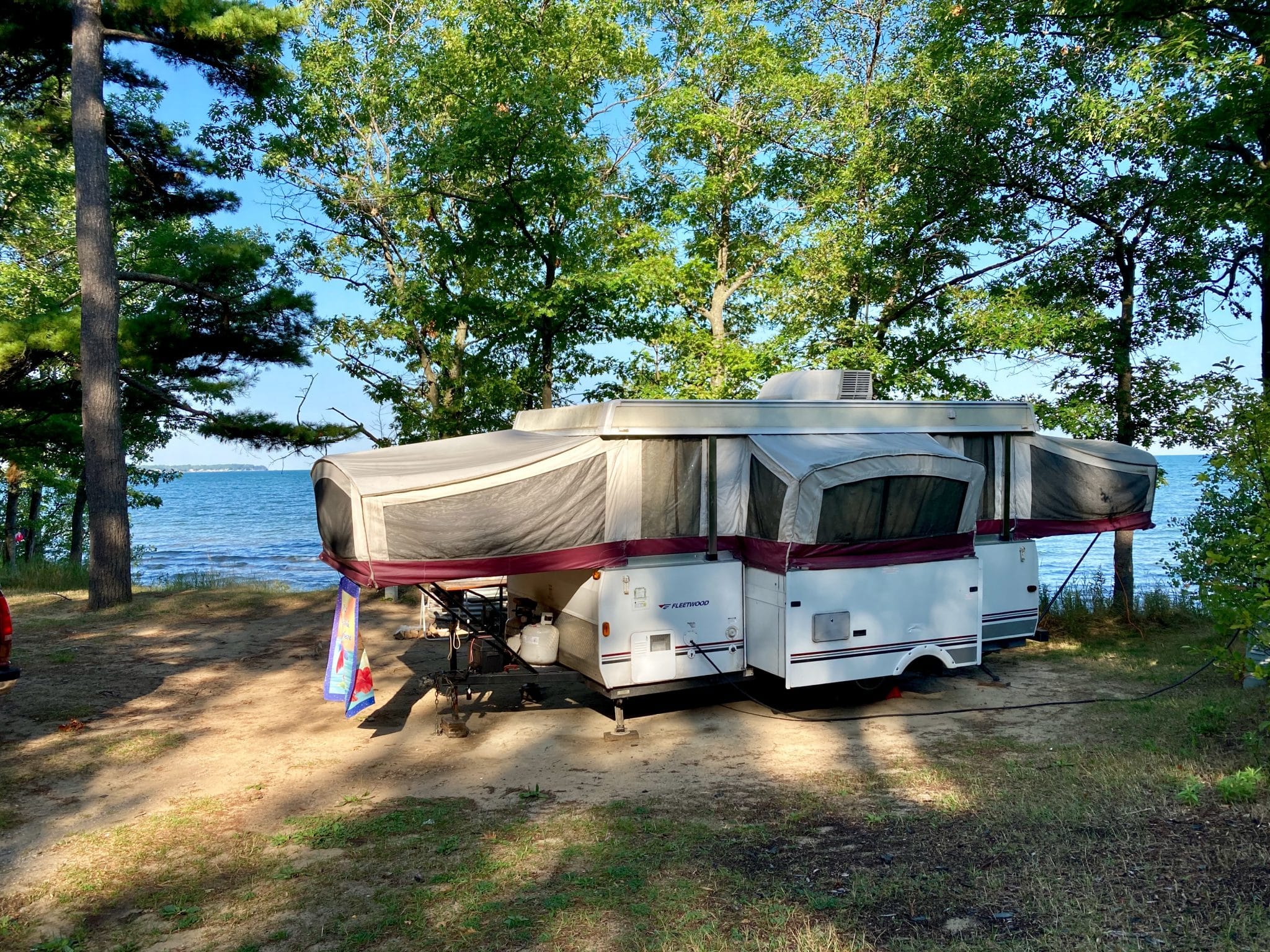 Lakeside camp site at Port Crescent State Park