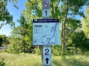 Hiking Trail Marker at Port Crescent State Park