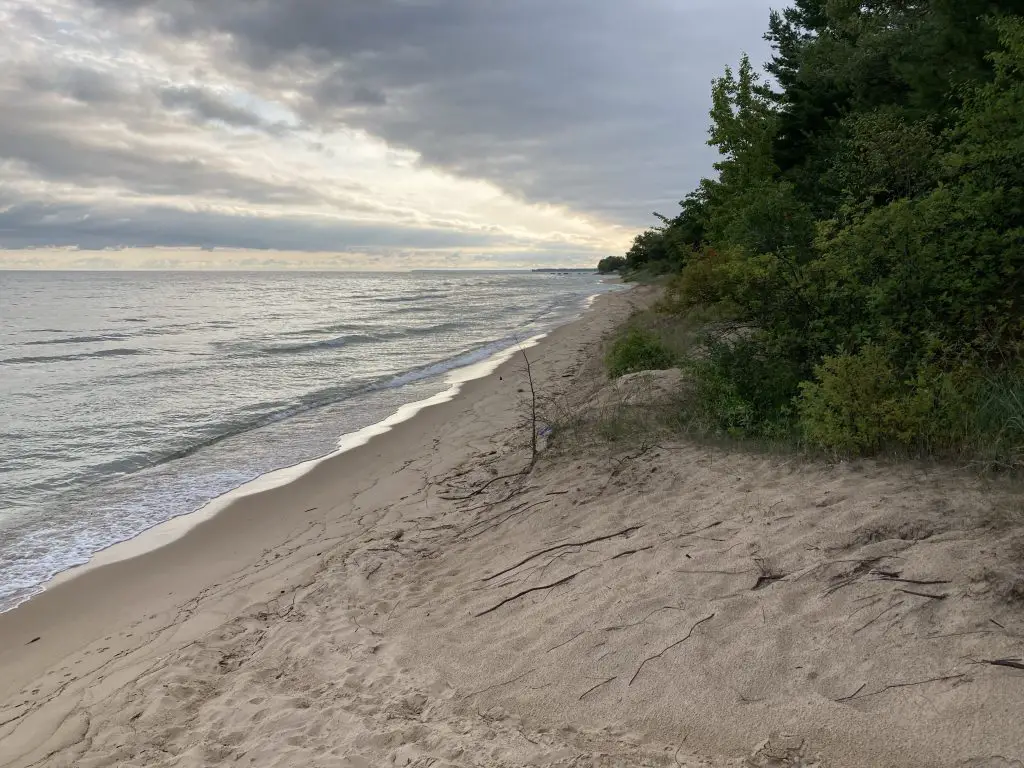 Private Beach in the Glamping Area at Sleeper State Park