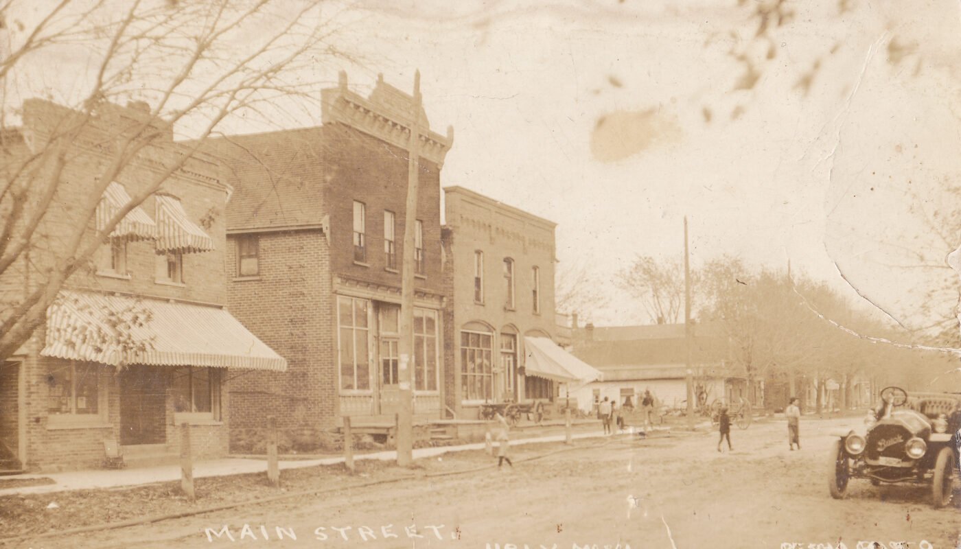 Ubly Main Street circa 1900 - Courtesy Minden City Herald