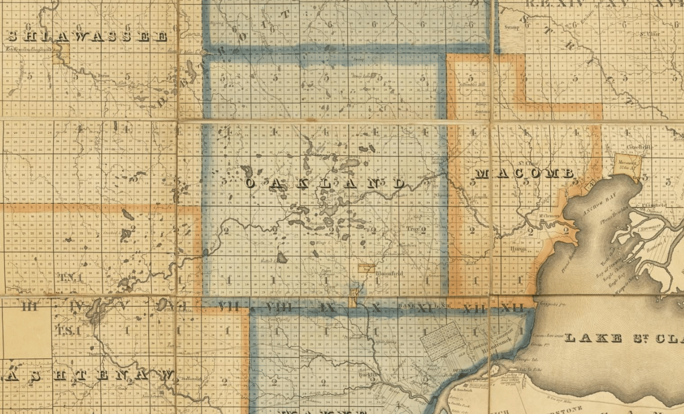 Southeast Michigan Map 1830s