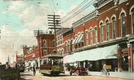 Bay City Postcard Midland Street 1908