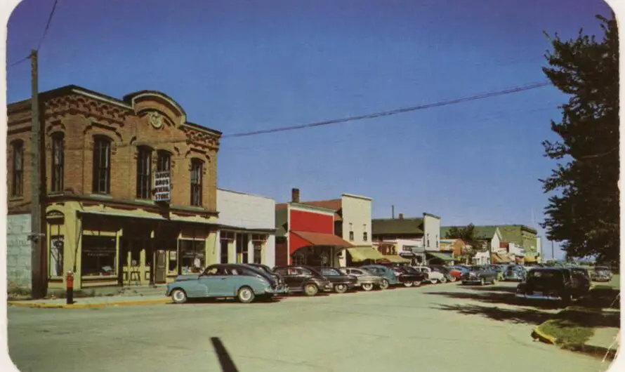 Port Austin Street Scene Postcard from 1951