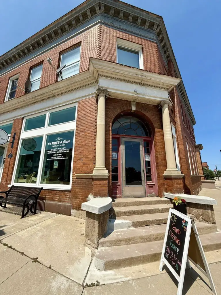 a building with a sign on the front