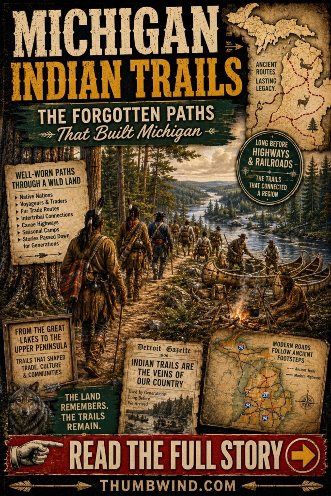 Historical map of Michigan's Indian trails