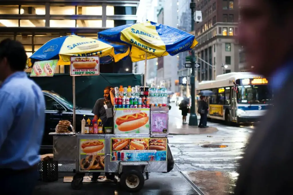 street food hotdog stand