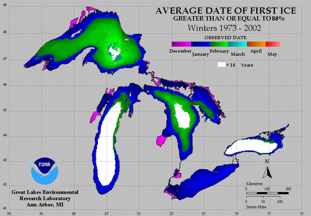 Great Lakes Ice Coverage Winter 2022 • Thumbwind