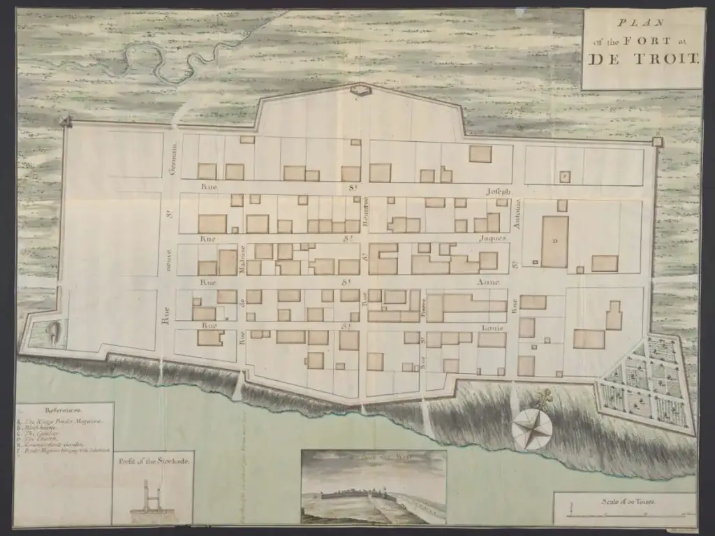 Map of Fort Detroit 1761