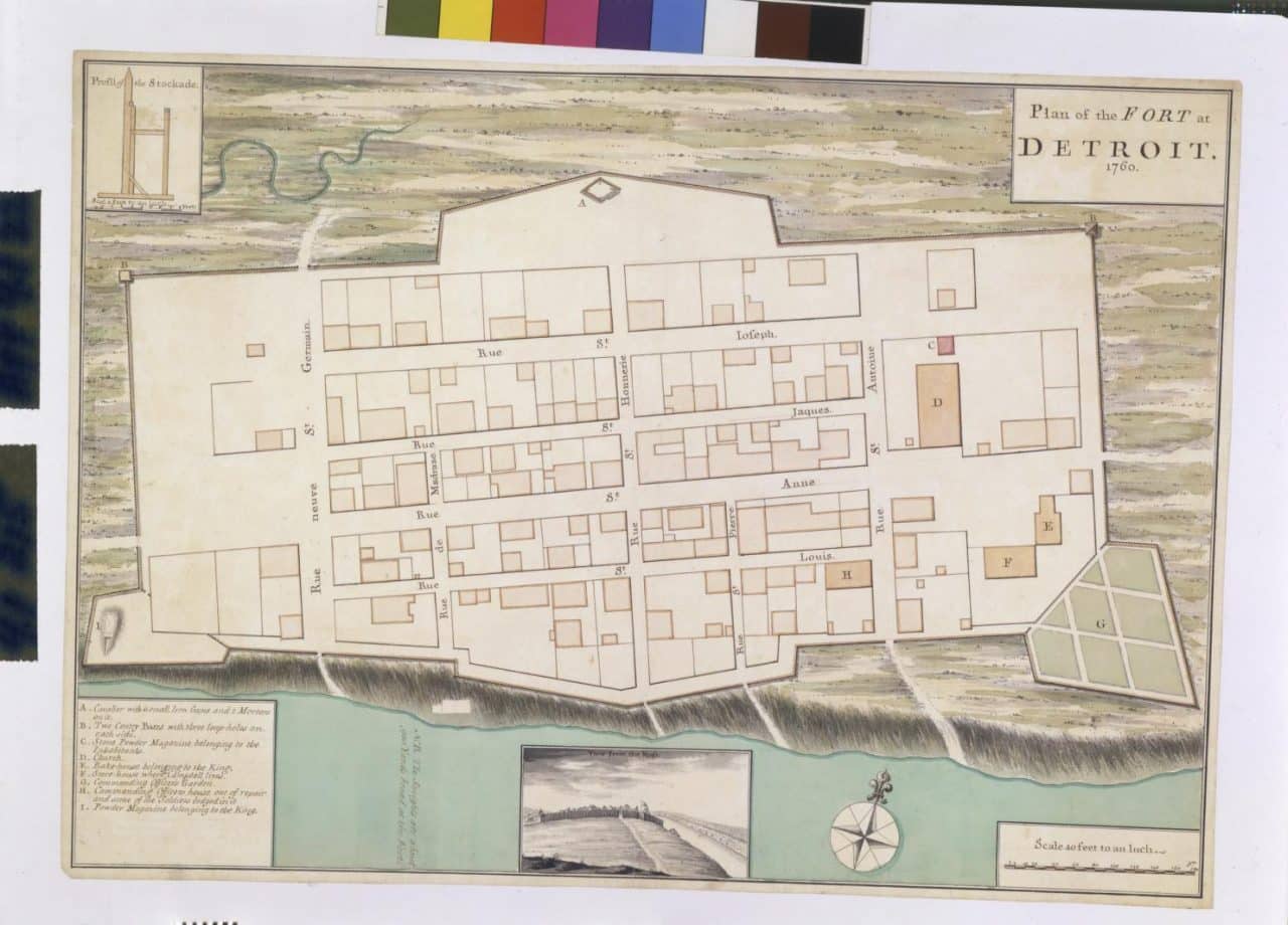 Plan of the fort at Detroit, 1760.