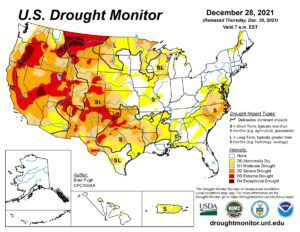 US Drought Monitor December 2021
