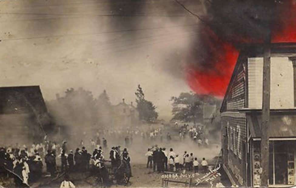 Postcard Fleeing The Oscoda Fire 