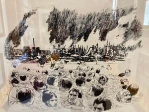 People Taking Refuge in Lake Huron During Oscoda Fire July 1911