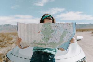 woman with map
