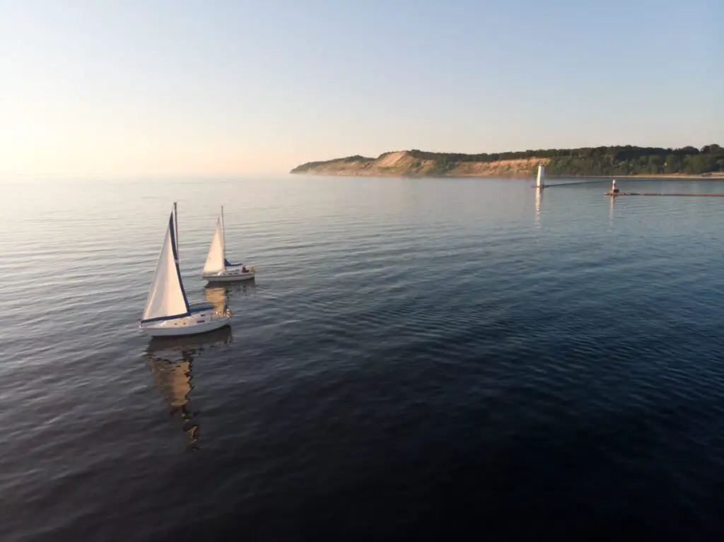 Sailing Near Frankfort Michigan