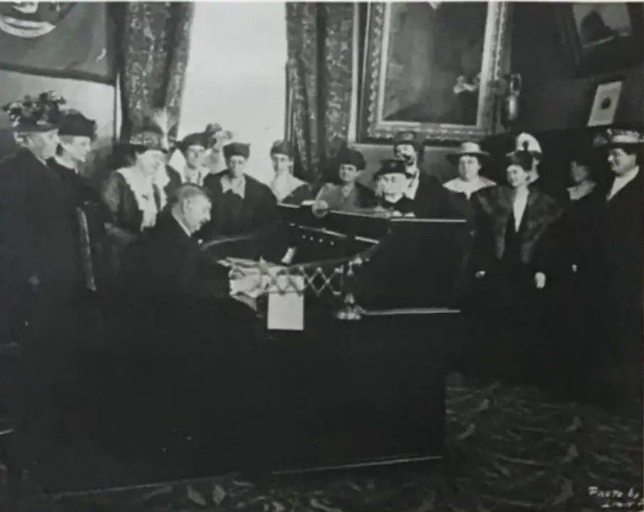 Governor Sleeper Signs the Suffrage Bill 