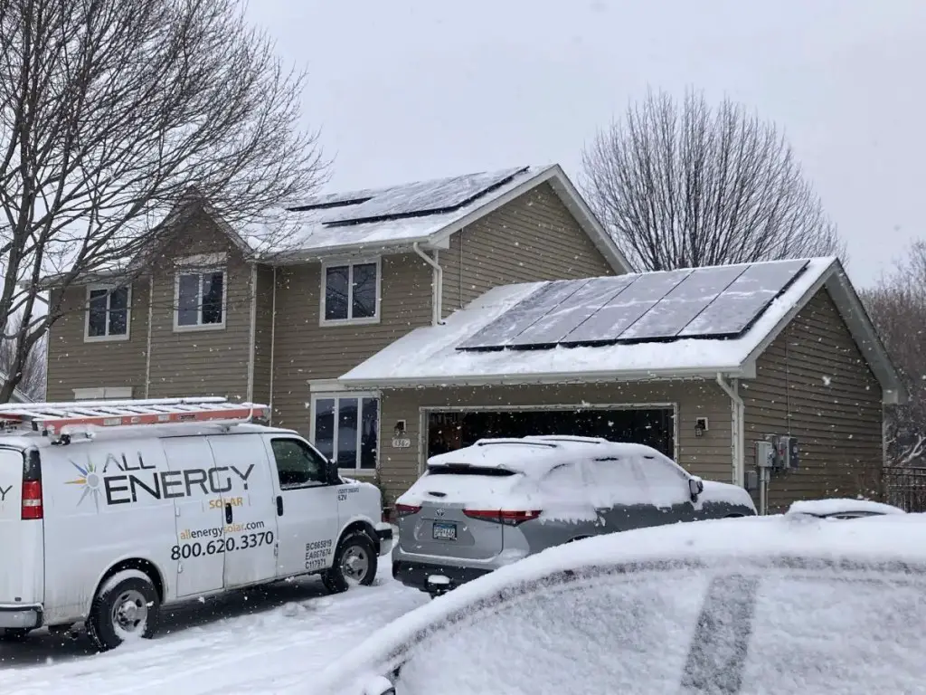 Solar Install Complete In Snow - solar panel installation guide