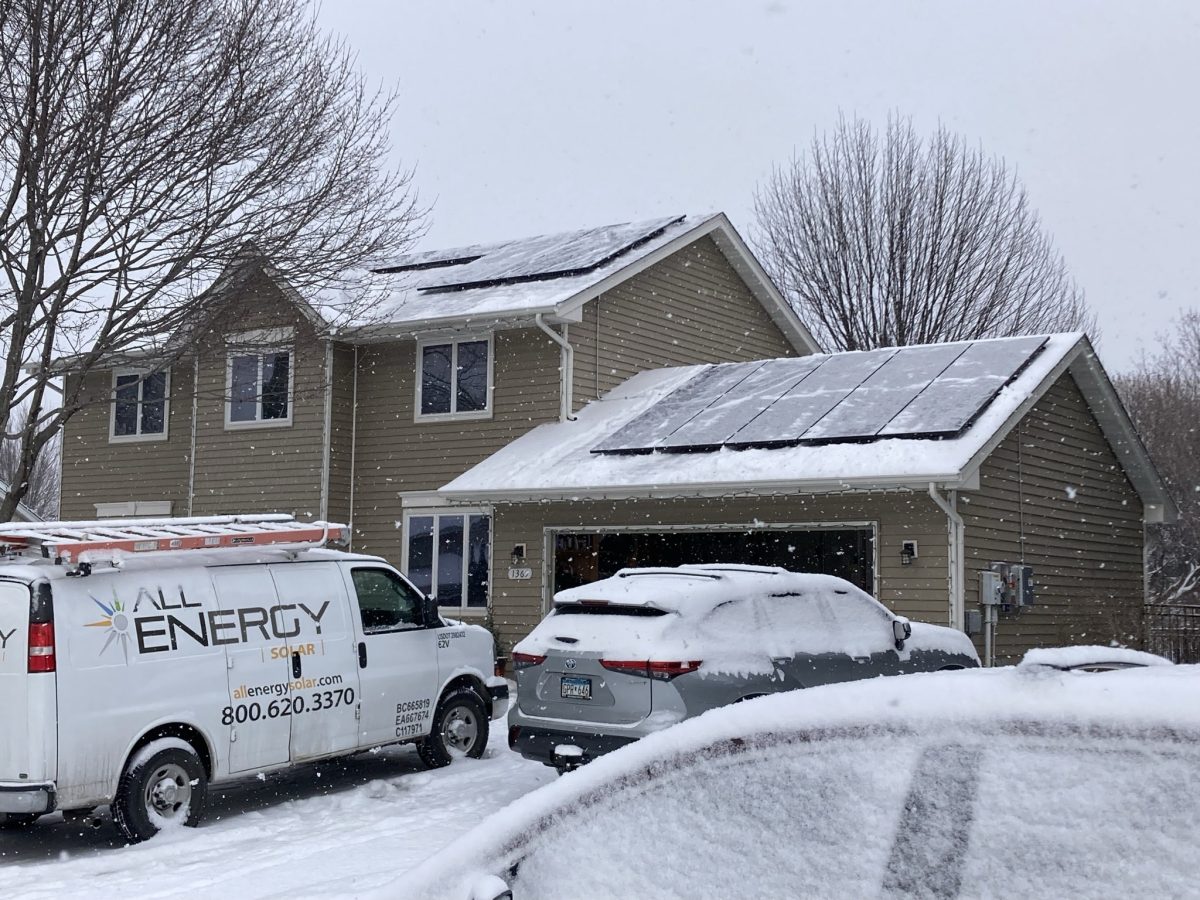 Solar Install Complete In Snow