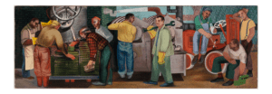 Post Office Mural of Working People in Buchanan Michigan