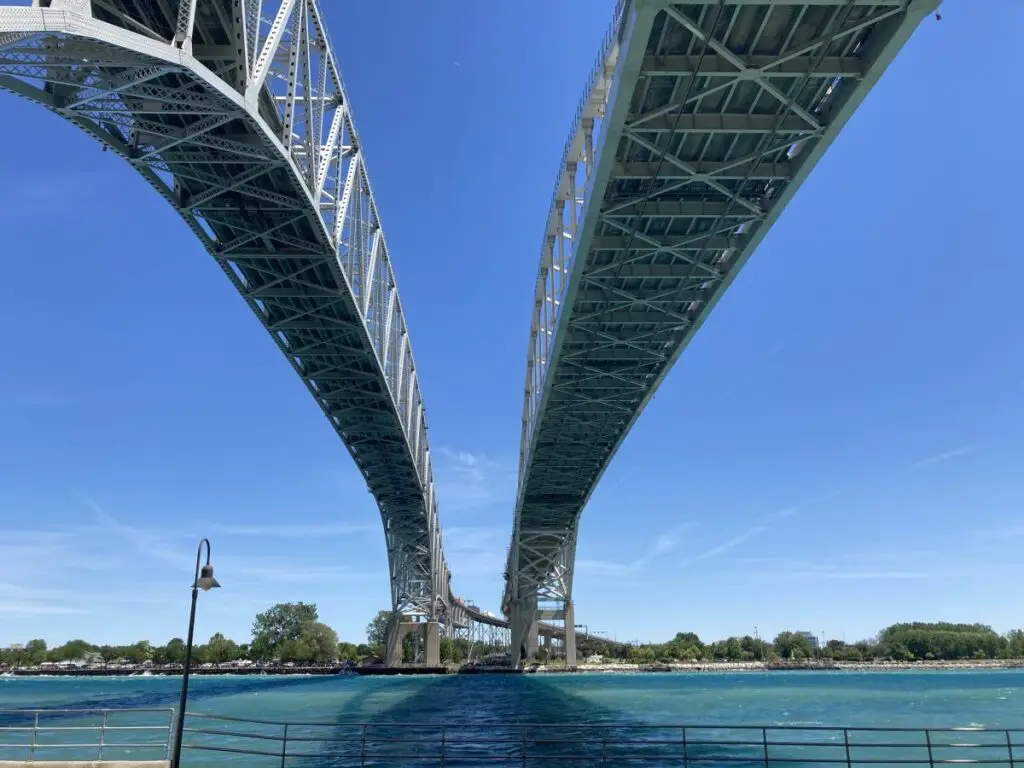 Under the Blue Water Bridge at Thomas Edison Park - Guide to Michigan's Thumb.