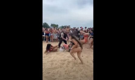 Sheriff Breaking Up Beach Fight