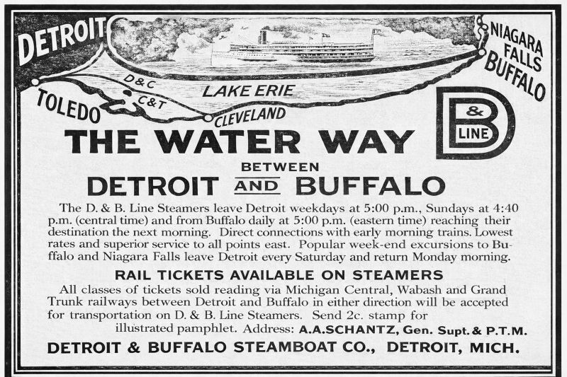 Restored Detroit & Buffalo Newspaper Ad 1906