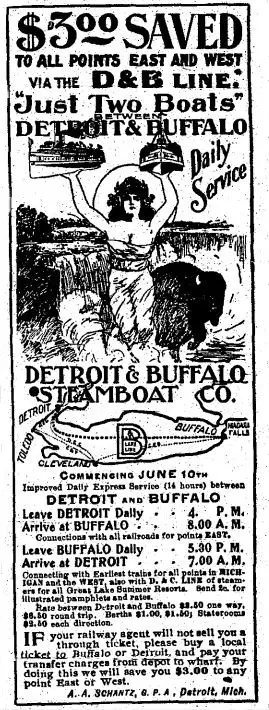 Detroit to Buffalo Steamship Co Ad. - rate war