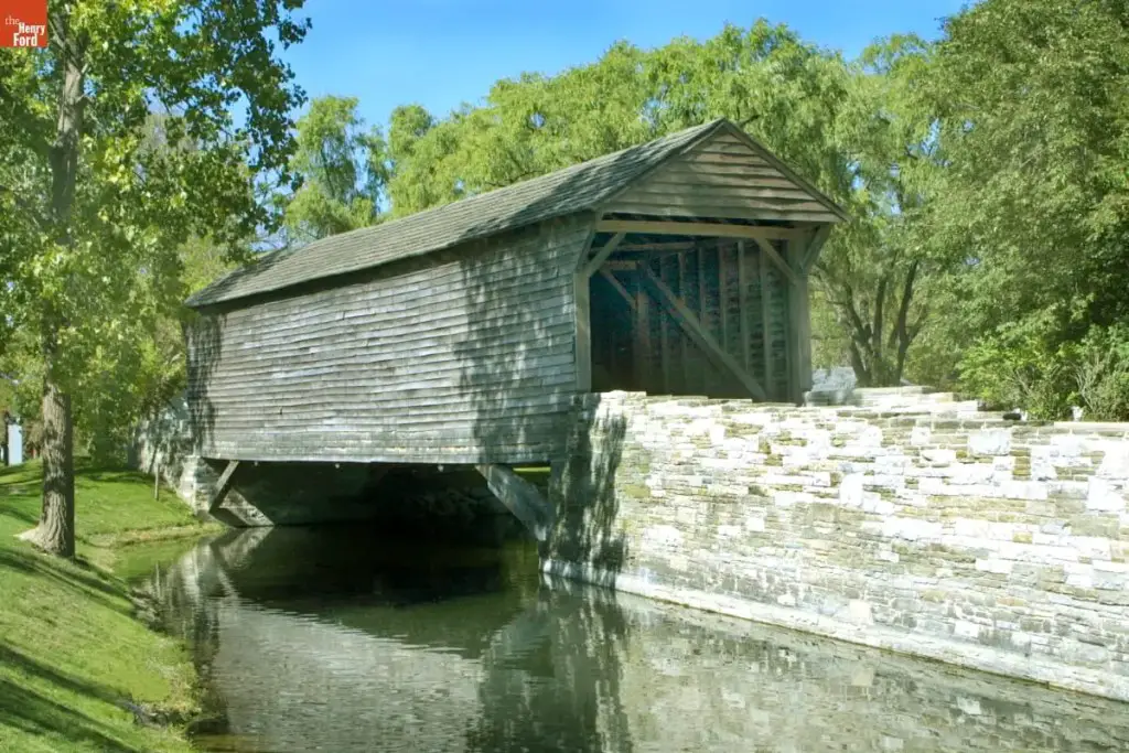 Ackley Covered Bridge - From the Collections of The Henry Ford. Gift of Elizabeth L. Evans. - Covered Bridges in Michigan
