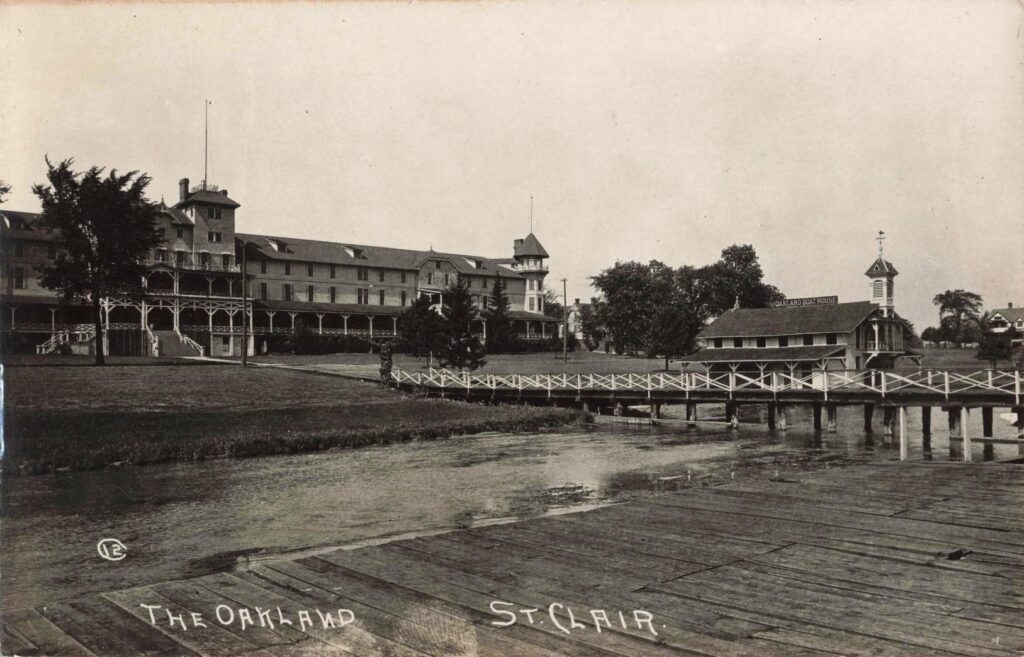 Historic waterfront hotel and dock.