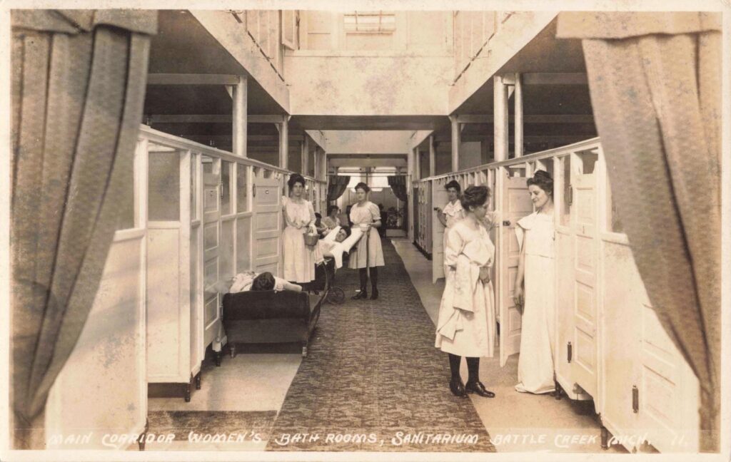 Main Corridor Women's Bath Rooms, Sanitarium Battle Creek Mich.