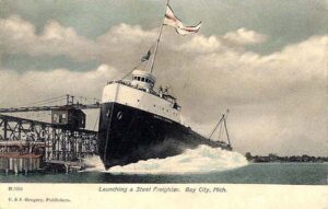 Launching of the Freighter Daniel J. Morrell in Bay City Michigan