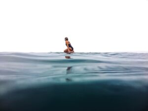 Woman on innertube in Lake Huron, illustrating the dangers of drifting offshore